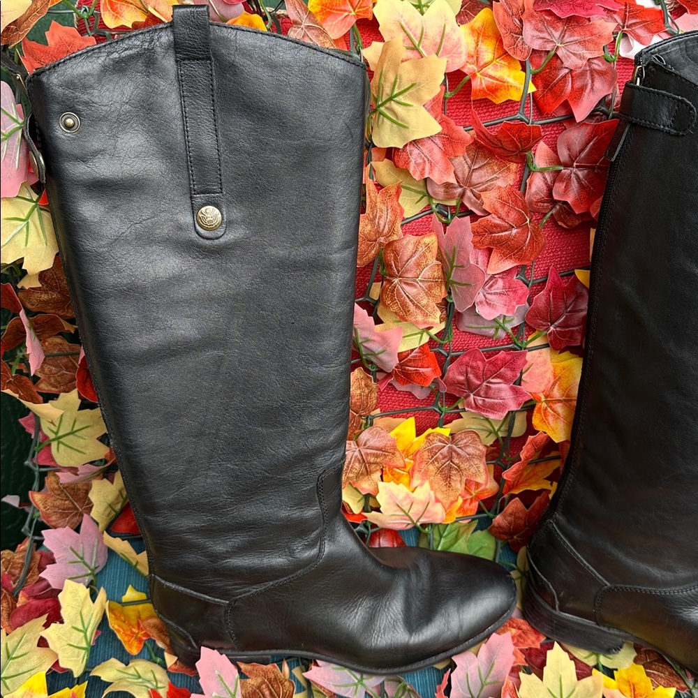 Black Leather Sam Edelman Boots with back zipper